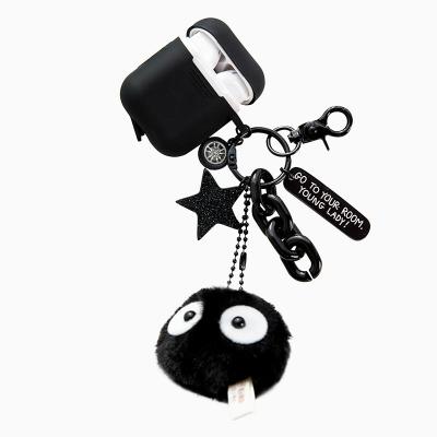 China Aripod Keychain Cute Vivid Pedant Keychains Away Miyazaki Hayao Fur Pom Pom Keychain Totoro Cartoon Lilangda Promotion Gift Kids for sale