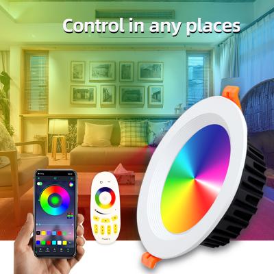 China Modern Smart Spotlight 10W CCT RGB LED Dimmable Wifi Adjustable Smart Downlight Tuya LED Downlight for sale