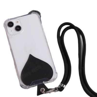 China Universal Phone Strap PU Patch Cell Phone Accessories Compatible with All Phone Model with Dacron Rope Removable Design Handmade Item for sale