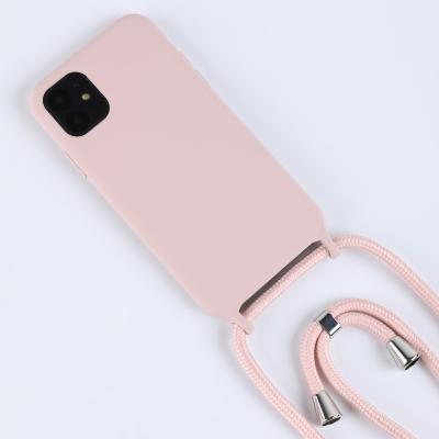 China Fashion Necklace Phone Case For Iphone11 Pro Max Phone Case Silicone Perfect Cover Biodegradable Detachable Strap for sale