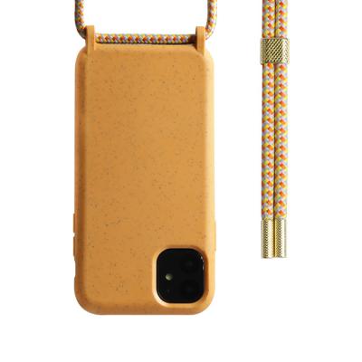 China Biodegradable Hanging Anti-fall Collar Material Eco Friendly Customized Case And Strap For Samsung S21 for sale