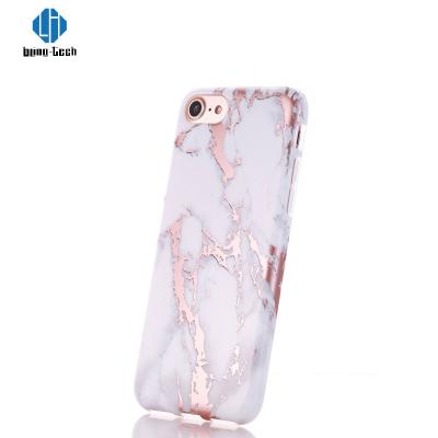 China OEM Print Imd Bling Soft Pink Marble Laser TPU PC Phone Case For Iphone 7 Plus for sale