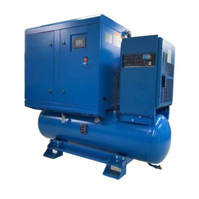 China Lubricated Direct Driven Built-in Screw Air Compressor With Tank And Dryer Portable Air Compressor for sale