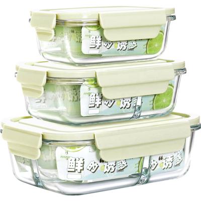 China Microwavable Heat Resistant Borosilicate Glass Food Storage Container Sets Makers Microwavable 8oz Tall With Airtight Lock Lid for sale