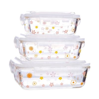 China Viable Hot Sales High Quality Glass Food Jar Lunch Box Container With Plastic Cover for sale