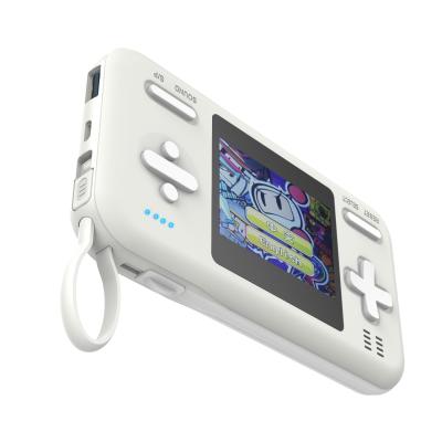 China Portable Iphone lightning 8000mah power bank with charging cable can play retro video game 416 player console for sale