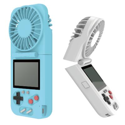 China Cooling Pocket Video Game Console Set 500 Retro Games Foldable Foldable Handheld Mini Fan for sale