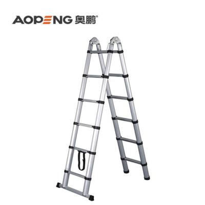 China Insulation Ladders Aluminum Double Side Industrial Adjustable Portable Telescopic Ladder for sale