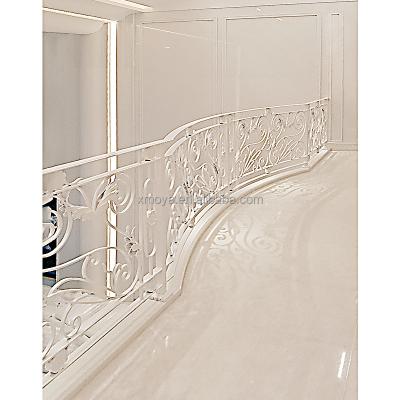 China Luxury white high safety villa stair railings and wrought iron railings custom designed balcony stair railing for sale