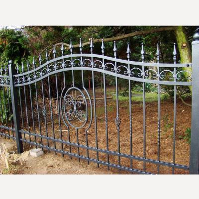 China Easily Assembled Wrought Iron Grill Fencing Design High Security Picket fence Anti Climb Barrier Used Iron Security Fencing for sale