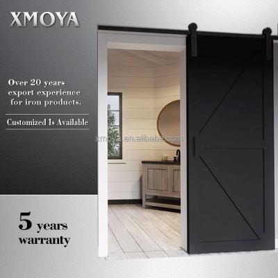 China Fire Protection Sliding Barn Door For House , Wrought Iron Sliding Barn Doors Sound Insulation Partition Sliding Smooth Doors for sale