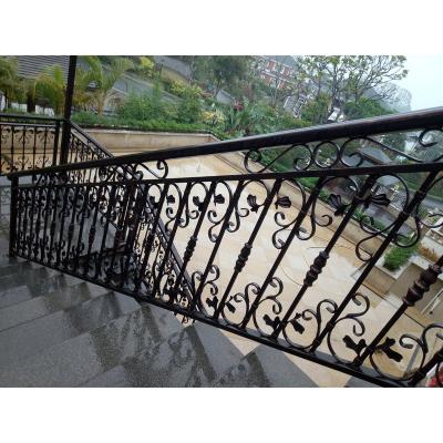 China Modern Spiral Staircase Wrought Iron Railing Design for sale