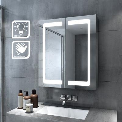 China Waterproof IP67 LED Storage Cabinet China Factory Lighting Bathroom Mirror Cabinet With Blue Tooth Speaker C302 for sale