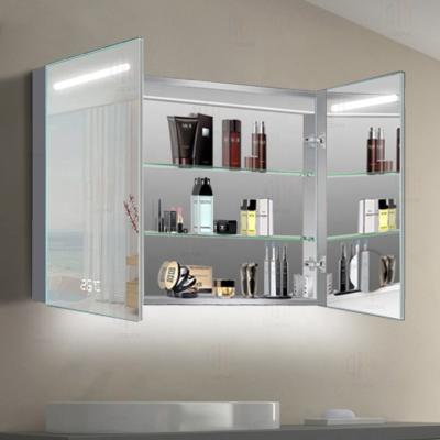 China Bright Chinese wholesale home fashional designed aluminum medicine cabinet bathroom mirror led mirror cabinet for sale