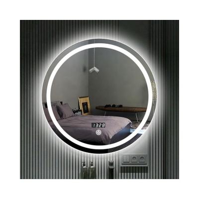 China Hotel Illuminated Touch LED Lighting Smart Bathroom Round Shape Illuminated Mirror for sale