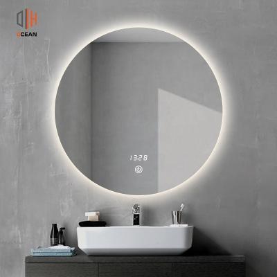 China Backit Round Magnifying Toilet Bathroom Mirror Home Lighting LED Illuminated Bathroom Led Mirror Light for sale