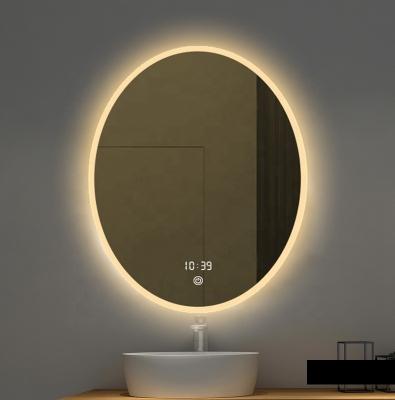 China Wholesale Bathroom Decorative Illuminated Hilton Hotel Oval Backlit Mirror for sale