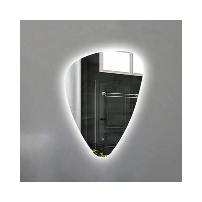 China Luminous Water Drop Irregular Shape Backlit Lighting Hotel Restaurant Explosion Proof Bathroom Led Wall Mirror A901 for sale