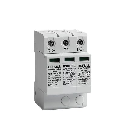 China USFULL DC SPD 20KA 40KA Solar System DC Surge Protection Device DPS 1000V 1500V FLY1-PV-C40 for sale