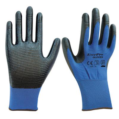 China OEM Welcome U3 Zebra Polyester Nitrile Nylon Palm Coated Work Gloves For Anti Oil Nitrile Dip for sale