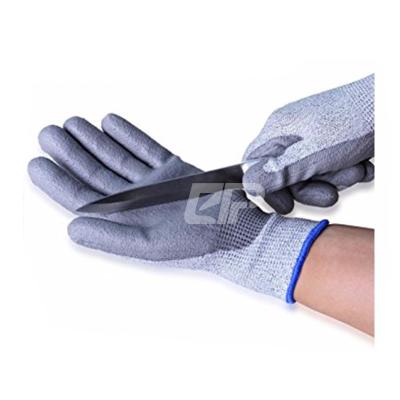 China OEM Welcome Anti Cut Level 5 ANSI Cut Level 3 HPPE Liner PU Dipped Heavy Duty Best Cut Gloves for sale