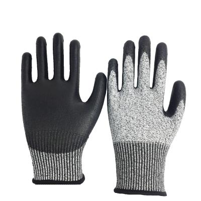 China OEM Welcome EN388 4543C Level 5 HPPE+Fiberglass Shell Cut Resistant Anti Cut PU Gloves for sale