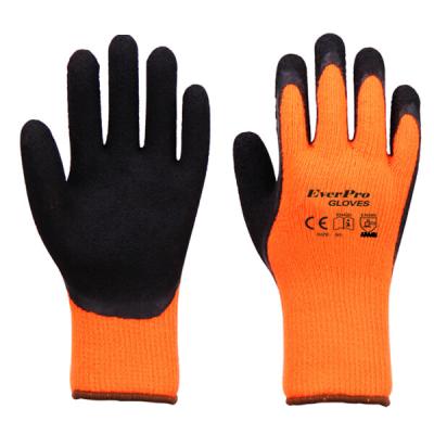 China Gauge Hi Viz Assembly 7 Yellow Brushed Terry Loops Sponge Rubber Acrylic Palm Liner Black Liner Gloves For Winter for sale