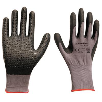 China Anti-smash Anti Slip With Dots 15G Flext Nylon Spandex Nitrile Foam Super Dip Work Gloves for sale