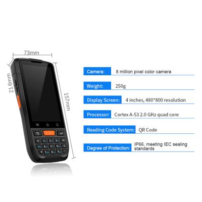 China Rugged Android Barcode Scanner PDA / Handheld Mobile Terminal PDA 4 Inch for sale