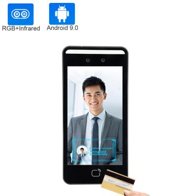 China Hot Selling One Way Audio Embedded Android 9.0 Biometric Access Control LCD Face Recognition Devices With Swipe Function for sale