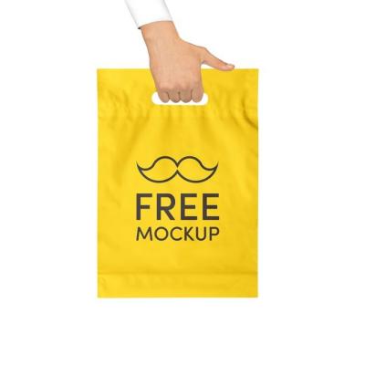 China Recyclable Wholesale Die Cut Handle Eco - Friendly Custom Design Plastic Shopping Engraving Printing Grocery Bags With Logo for sale