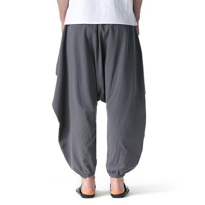 China Anti-wrinkle men's casual men's loose Chinese style, big bloomers, spring feet pants men's pants, for sale