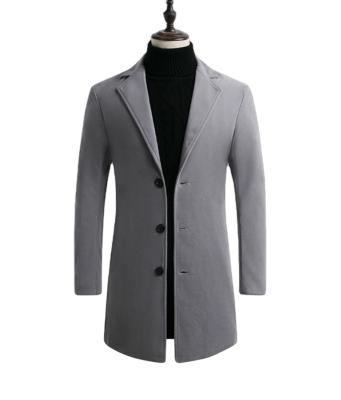 China Anti-wrinkle spring and autumn mid length men's coat slim woolen men plus size slim casual men's jacket for sale