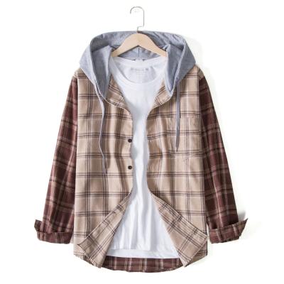 China 2021 breathable autumn and winter new large size men's fashion plaid men's thin long-sleeved shirt for sale