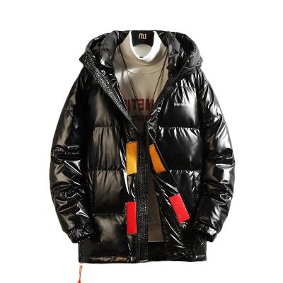 China Shiny Men's Jacket New Down Jacket Thick QUICK DRY Men's Short Winter Hooded Jacket for sale