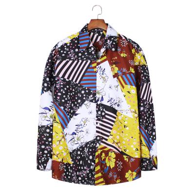 China Hot New Style Chrysanthemum Men's Cross Flower Shirt Large Size Shirt Breathable Men's Shirt for sale