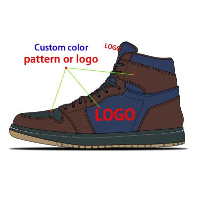 China CUSHIONING Top Quality Leather Men Sport Customizable Logo OEM Latest Design Basketball Style Brand Shoes Acceptable for sale