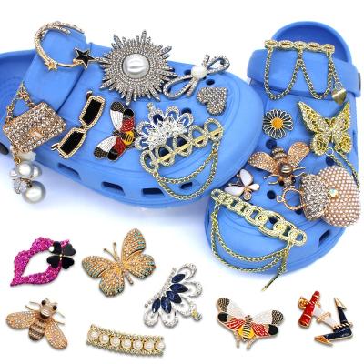 China Shoe Light Wholesale Croc Charms Shoe Charms Accessories Bling Decoration for Metal Croc Charms for sale