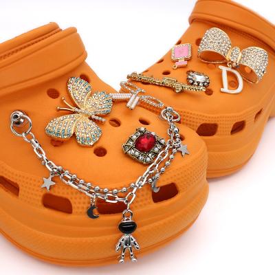 China Custom Shoe Light 2021 Metal Croc Charms Clog Shoe Charm For Designer Croc Chunks Charms for sale