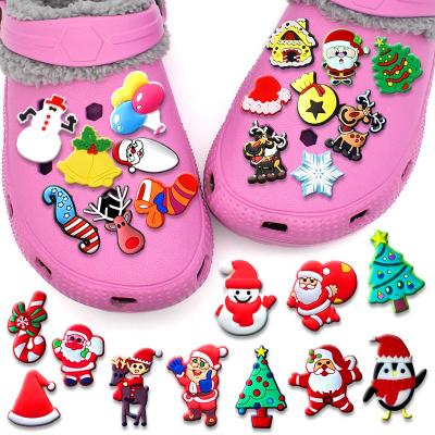 China Shoe Light Factory Wholesale PVC Christmas Shoe Charms Accessories For Christmas Croc Charms for sale