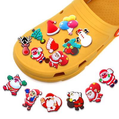 China Hot Selling Shoe Light Christmas Shoe Charm Clog Shoe Decoration Accessories For Kids Christmas Croc Charms for sale