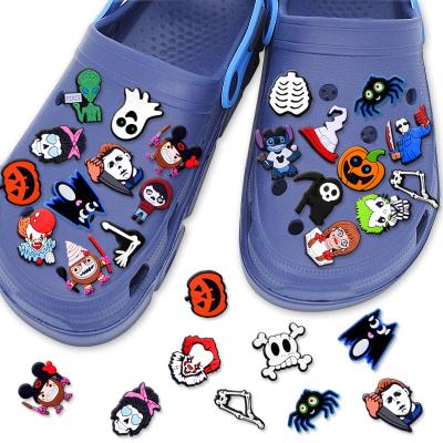 China Shoe Light Wholesale Halloween Shoe Charms Decoration Props For Clog Halloween Fang Charms for sale