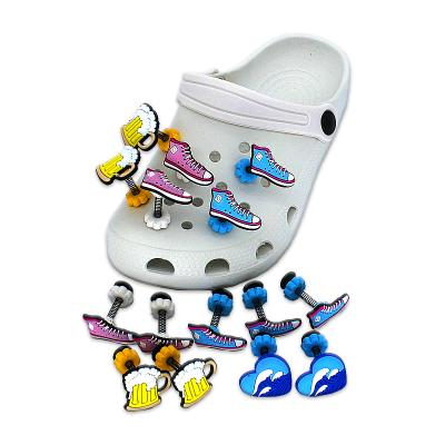 China 2021 new shoe buckle 3d trend spring hobble shoe charm for shoe hobble decorations 3d croc charm for sale