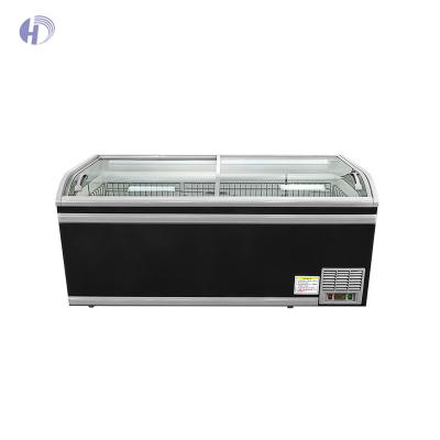 China Single/Double-temp Narrow Island Combo Freezer Chest Island iccold Freezer Island Freezer Retail Showcase for sale