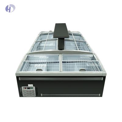 China Single / Double-temperature Island Showcase Refrigeration Island Freezer For Ice Cream Display Showcase Island Cake Showcase for sale