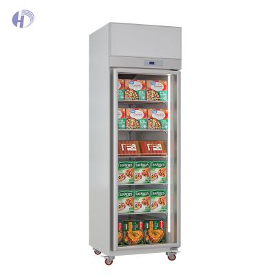 China Single / Double-temperature Glass Door Upright Freezer Refrigerator and Freezer with Glass Door Upright Freezer Glass Door Te koop