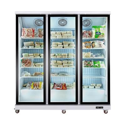 中国 Commercial Glass Freezer Single/Double-temperature Glass Freezer Mini Freezer Door Commercial Curved Glass Ice Cream Doors 販売のため