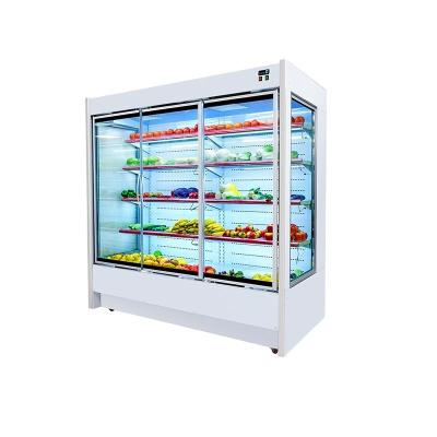 China Single / Double-temperature Air Curtain Supermarket Vegetable Merchandiser Open Front Display Beverage Multideck Open Fridge For Sale for sale