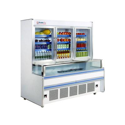 China Best Price Vertical Single/Double-temperature Upright Open Chiller Frozen Florist/Refrigerated Display Supermarket Fridge Supermarket Cooler for sale