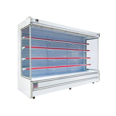 China Single / Double-temperature Commercial Supermarket Multideck Refrigerator Open Fridge For Vegetables And Fruits Display for sale